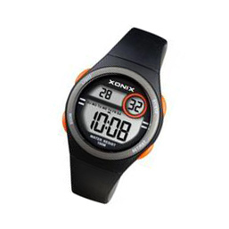 Xonix BAH-007 digitaal tiener horloge 34 mm 100 meter zwart/ oranje
