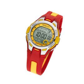 Nowley 8-6130-0-8 digitaal tiener horloge 37 mm 100 meter rood/ geel