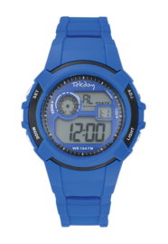 Tekday 654690 digitaal tienerhorloge 38 mm 100 meter blauw/ zwart