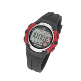 Nowley 8-6224-0-3 digitaal tiener horloge 43 mm 100 meter zwart/ rood