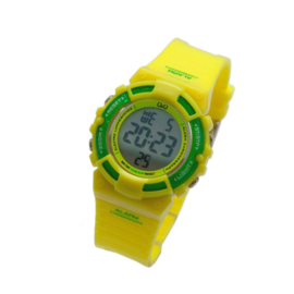 Q&Q M138J006 digitaal tiener horloge 36 mm 100 meter geel/ groen