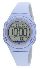 Nowley 8-6303-0-1 digitaal tiener horloge 34 mm 100 meter blauw/ grijs