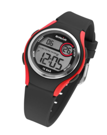 Sinar XE-64-4 digitaal tiener horloge 36 mm 100 meter zwart/ rood