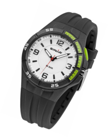 Sinar XB-38-1 analoog tiener horloge 38 mm 100 meter zwart/ groen
