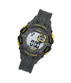 Tekday 653262 digitaal tiener horloge 40 mm 100 meter grijs/ geel