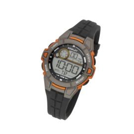 Nowley 8-6285-0-3 digitaal tiener horloge 39 mm 100 meter grijs/ oranje