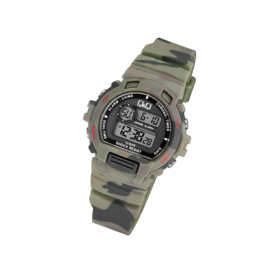 Q&Q M153J008 digitaal tiener horloge 40 mm 100 meter leger groen