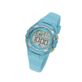 Nowley 8-6241-0-4 digitaal tiener horloge 38 mm 100 meter turquoise/ geel