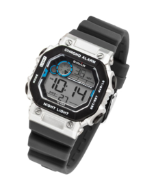 Sinar XE-55-19 digitaal tiener horloge 35 mm 100 meter zwart/ zilverkleur