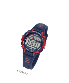 Nowley 8-6294-0-2 digitaal tiener horloge 35 mm 100 meter blauw/ rood