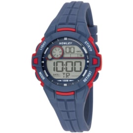 Nowley 8-6285-0-2 digitaal tiener horloge 39 mm 100 meter blauw/ rood