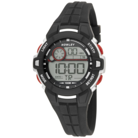 Nowley 8-6285-0-1 digitaal tiener horloge 39 mm 100 meter zwart/ rood