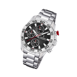 Festina F20457/3 chronograaf horloge 38 mm 50 meter zilverkleurig/ zwart
