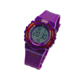 Q&Q M138J004 digitaal tiener horloge 36 mm 100 meter paars