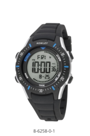Nowley 8-6258-0-1 digitaal tiener horloge 40 mm 100 meter zwart/ blauw