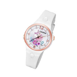 Calypso K5783/1 analoog unicorn horloge 34 mm 100 meter wit/ rosé