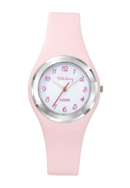 Tekday 654743 analoog tienerhorloge 32 mm 100 meter roze/ zilverkleurig