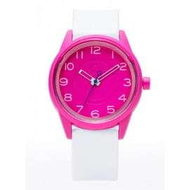 Q&Q RP00J047 Smile Solar tiener horloge 40 mm 50 meter roze/ wit