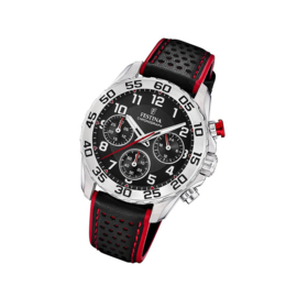 Festina F20458/3  chronograaf horloge 38 mm 50 meter zwart/ rood