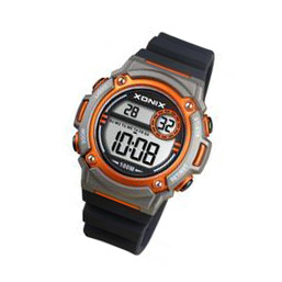 Xonix BAE-005 digitaal tiener horloge 38 mm 100 meter grijs/ oranje