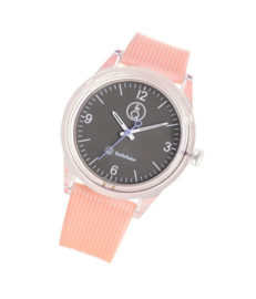 Q&Q 651018 Smile Solar tiener horloge 40 mm 100 meter roze/ grijs
