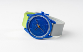 Q&Q RP00J008Y Smile Solar tiener horloge 50 meter 40 mm blauw/ grijs/ groen