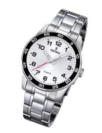 Festina F16905/1 tiener horloge 34 mm 50 meter wit/ zwart