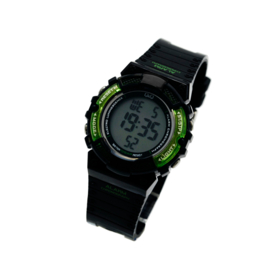 Q&Q M138J001 digitaal tiener horloge 36 mm 100 meter zwart/ groen