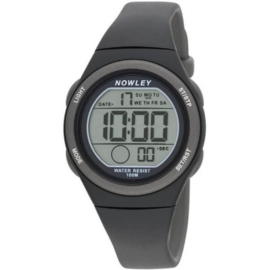 Nowley 8-6303-0-4 digitaal tiener horloge 34 mm 100 meter zwart/ grijs