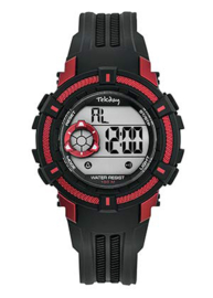 Tekday 654015 digitaal tiener horloge 38 mm 100 meter zwart/ rood