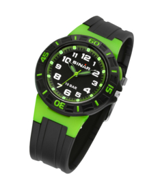 Sinar XB-20-3 analoog tiener horloge 38 mm 100 meter zwart/ groen