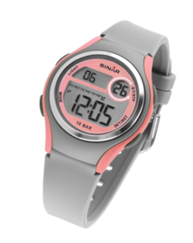 Sinar XE-64-9 digitaal tiener horloge 36 mm 100 meter grijs/ roze