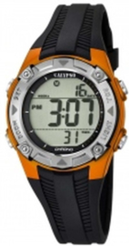 Calypso K5685/7 digitaal tiener horloge 37 mm 100 meter zwart/ oranje
