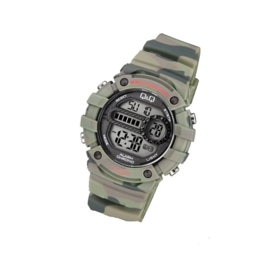 Q&Q M154J008 digitaal tiener horloge 40 mm 100 meter leger groen