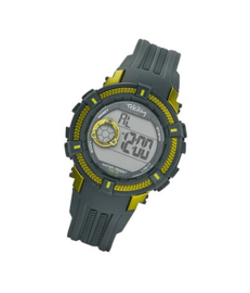 Tekday 654016 digitaal tiener horloge 38 mm 100 meter grijs/ groen