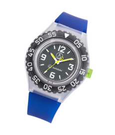 Q&Q 651032 Smile Solar tiener horloge 43 mm 200 meter blauw/ zwart