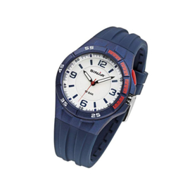 Sinar XB-38-2 analoog tiener horloge 38 mm 100 meter blauw/ rood