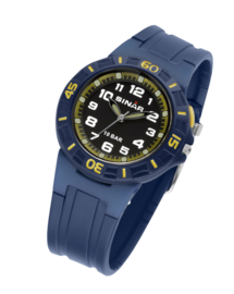 Sinar XB-20-2 analoog tiener horloge 38 mm 100 meter blauw/ geel