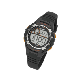 Nowley 8-6241-0-3 digitaal tiener horloge 38 mm 100 meter zwart/ oranje