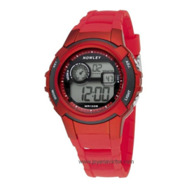 Nowley 8-6236-0-1 digitaal tiener horloge 40 mm 100 meter rood/ zwart