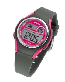 Sinar XE-64-8 digitaal tiener horloge 36 mm 100 meter grijs/ roze