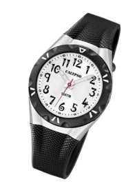 Calypso K6064/2 analoog tiener horloge 35 mm 100 meter zwart/ zilver kleurig