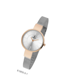 Nowley 8-5850-0-1 analoog tiener horloge 32 mm 30 meter zilverkleurig/ rosé