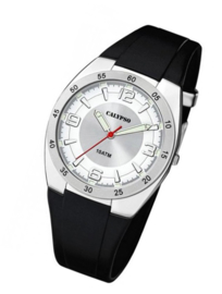 Calypso K5753/1 analoog tiener horloge 40 mm 100 meter zwart/ wit