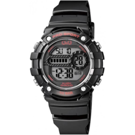 Q&Q M154J001 digitaal tiener horloge 40 mm 100 meter zwart