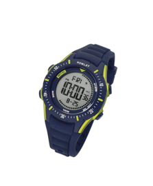 Nowley 8-6258-0-4 digitaal tienerhorloge 40 mm 100 meter blauw/ geel