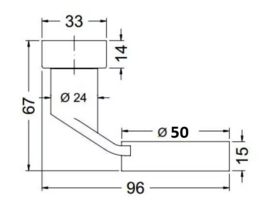 Schuco deurknop 50*15 mm - 240708 RVS