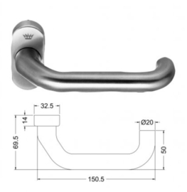 Schuco deurkruk - kleuren: 210918 aluminium / 210919 RVS