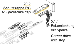 Schuco kapje t.b.v. hoekoverbrenger voor bovenlicht - 276270 / 243064