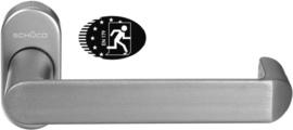 Schuco deurkruk antipaniek - kleuren:  240160 aluminium / 240161 zwart 9005 / 240162 wit 9010 / 240163 wit 9016 / 279639   RVS